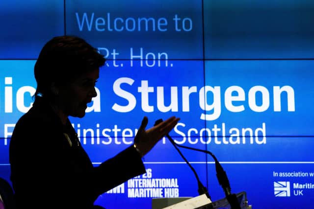 First Minister Nicola Sturgeon officially opens the City of Glasgow College's International Maritime Hub, Riverside Campus, Glasgow, ahead of COP26. Picture: Jane Barlow/PA