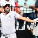 Richard Bland stretces before teeing off the first during day two of Liv Golf Adelaide at The Grange Golf Course. Picture: Mark Brake/Getty Images.