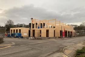 Building work is progressing on creating a new family resource centre, a library and a council office