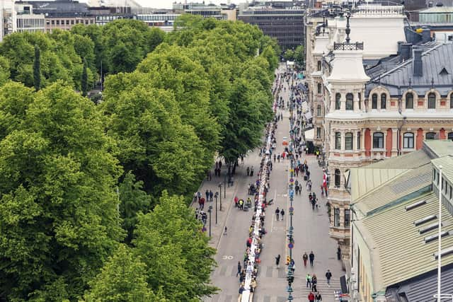 Esplanade Park, Helsinki, a city which is easily navigable on foot and populated by more trees than people.