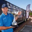 Graeme Robertson proudly shows off the trophy after winning the Loch Lomond Whiskies Scottish PGA Championship at Scotscraig Golf Club in Tayport. Picture: Kenny Smith/Getty Images.
