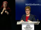 Nicola Sturgeon speaks from St Andrew's House. Picture: BBC