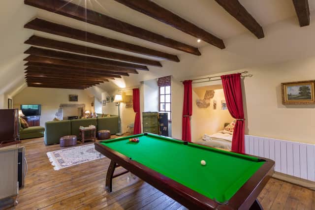 The Gallery at Rowallan Castle has a pool table and single sofa beds available in the turrets.