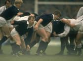 Roy Laidlaw in action for Scotland during the 1987 Calcutta Cup match against England at Twickenham. Picture: Russell Cheyne/Allsport