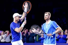 Scotland's Andy Murray and Jamie Murray celebrate after winning their match against England's Dan Evans and Neal Skupski during day two of Schroders Battle of the Brits at P&J Live, Aberdeen. Picture date: Thursday December 22, 2022.