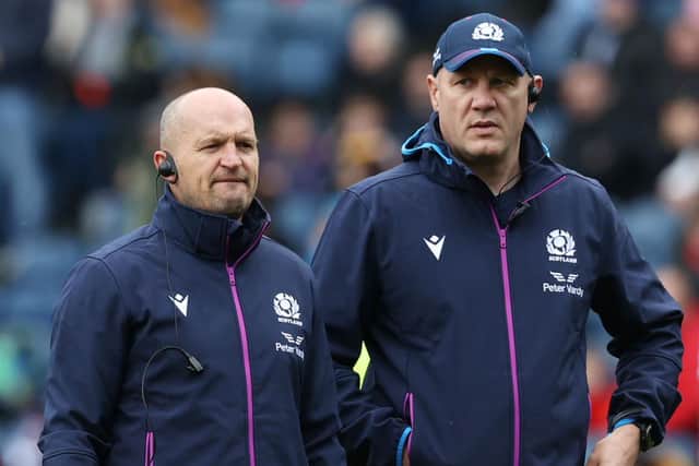 Scotland forwards expert John Dalziel, right, with head coach Gregor Townsend. (Photo by Craig Williamson / SNS Group)