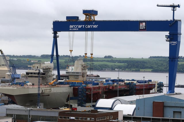 HMS Queen Elizabeth was assembled at Babcock's Rosyth dockyard facility in Fife.