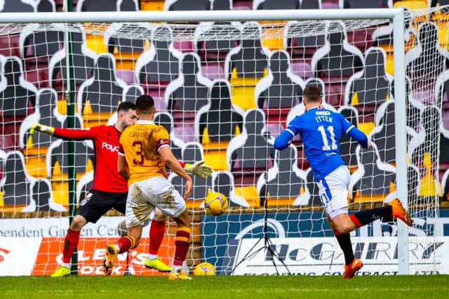Rangers striker Cedric Itten's goal had a hint of offside about it against Motherwell.
