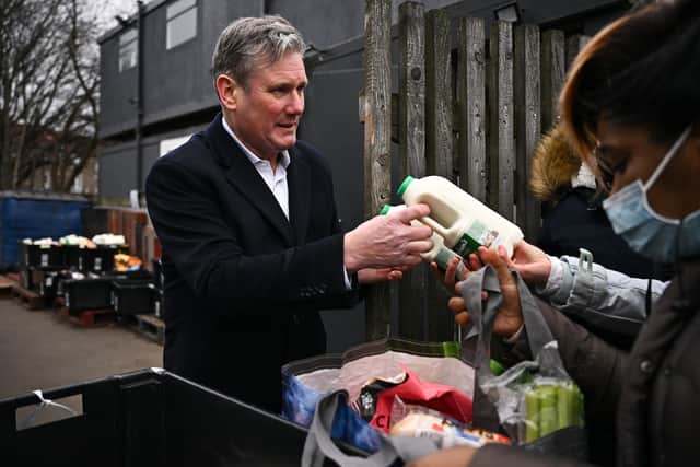 Sir Keir Starmer visits Baltic Street Food Hub and Adventure Playground in Glasgow to highlight the cost of living crisis in January, but reader isn't convinced the now Prime Minister cares about worse-off families (Picture: Jeff J Mitchell/Getty Images)