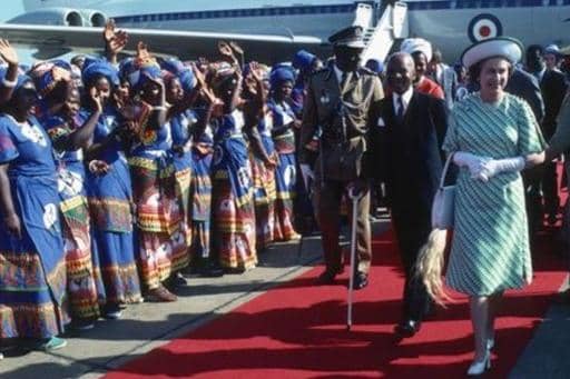The Queen with Hastings Kamuzu Banda, the first President of Malawi, in 1979.