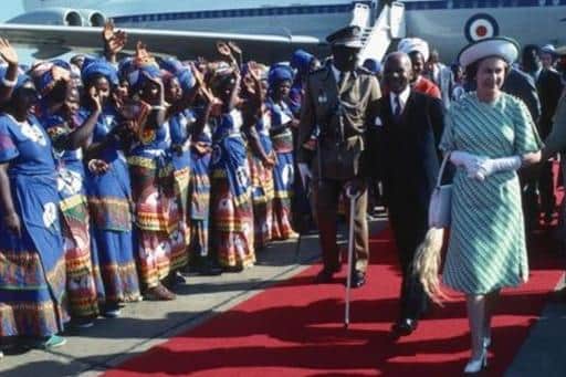 The Queen with Hastings Kamuzu Banda, the first President of Malawi, in 1979.