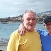 David Nowell and partner Karen in Tenerife before they were confined to apartment due to coronavirus.
