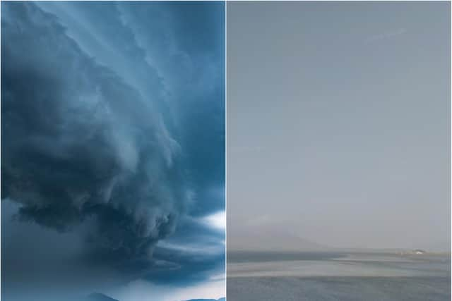 The stunning picture captured the stormcloud over the Dornoch Firth in the Scottish Highlands. Pic: Michael McFaul Photography