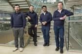 From left, co-founders Dr Valentino Seferai, CTO; Dr Jack Brennan, CEO; Wridhdhisom Karar, Measurement Lead; and Prof Martin Weides, Scientific Advisor.