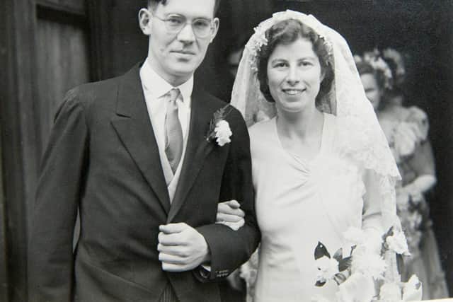 Angus and Ann Mitchell on their wedding day on 13 December 1948. Picture Jane Barlow