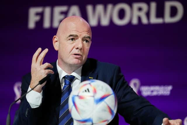FIFA President Gianni Infantino during a press conference ahead of the World Cup's commencement on Sunday.