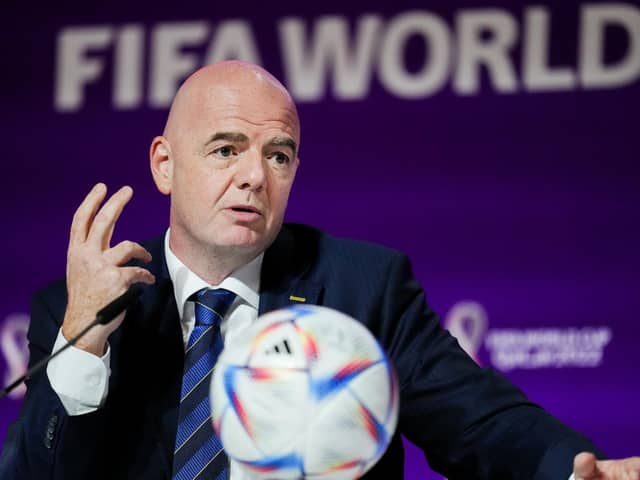 FIFA President Gianni Infantino during a press conference ahead of the World Cup's commencement on Sunday.