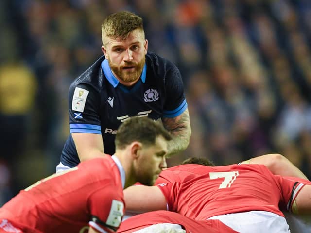 Scotland's Luke Crosbie in action during the Six Nations win over Wales at Murrayfield. (Photo by Ross MacDonald / SNS Group)