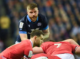 Scotland's Luke Crosbie in action during the Six Nations win over Wales at Murrayfield. (Photo by Ross MacDonald / SNS Group)