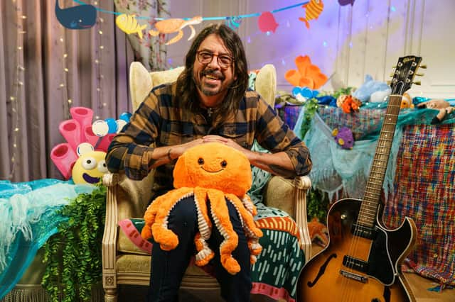 Foo Fighters' frontman Dave Grohl as he reads a CBeebies Bedtime Story based on the lyrics of the world famous Beatles song, Octopus's Garden.