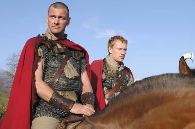 Stevenson starring in Rome with Scots actor Kevin McKidd (Picture: RAI fiction via Getty Images)