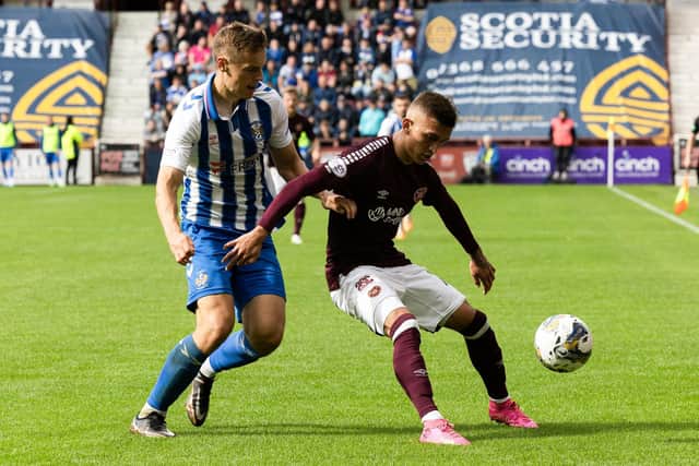 Kenneth Vargas came on to make his debut for Hearts during the second half, but could not find a way past Killie.
