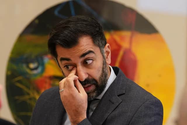 First Minister Humza Yousaf speaks to the media during a visit to mark Scottish Association for Mental Health's (SAMH) centenary, at the National Museum Of Scotland in Edinburgh. Picture: Andrew Milligan/PA Wire