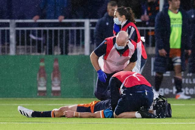 Edinburgh stand-off Jaco van der Walt suffered a shoulder injury against the Bulls. Picture: Bruce White/SNS