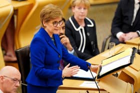 Nicola Sturgeon during First Minster's Questions. Picture: Jane Barlow/PA Wire