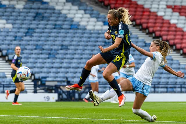 Claire Emslie was on target once again for Scotland Women.