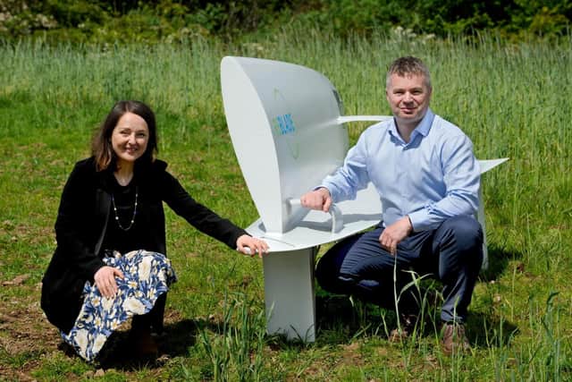 Fiona and Steven Lindsay, the husband-and-wife team behind innovative Scottish start-up ReBlade, turn decommissioned wind turbine blades into new products. Picture: Colin Hattersley