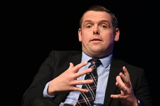 Douglas Ross, Leader of the Scottish Conservative Party speaks at the annual Conservative Party conference