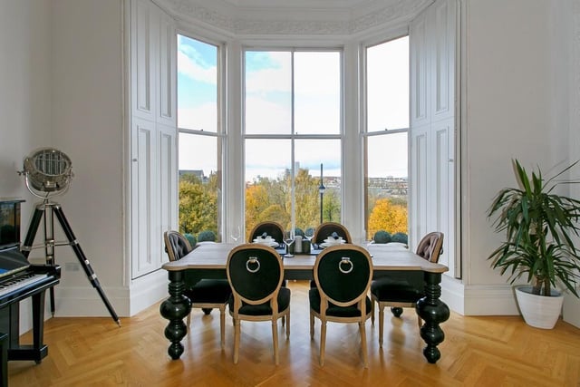 The dining area boasts gorgeous views of Kelvingrove Park and, on a clear day, the Campsie Fells