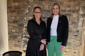 From left: Rachel Curtis, CEO of Inicio AI, and Gillian Fleming, CEO of Mint Ventures, celebrate the tie-up. Picture: contributed.