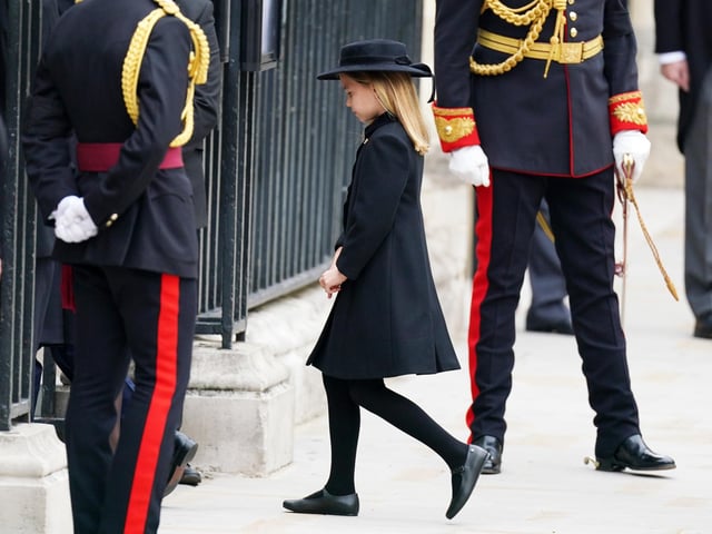 Princess Charlotte arrives for the State Funeral of Queen Elizabeth II, held at Westminster Abbey, London. Picture date: Monday September 19, 2022.