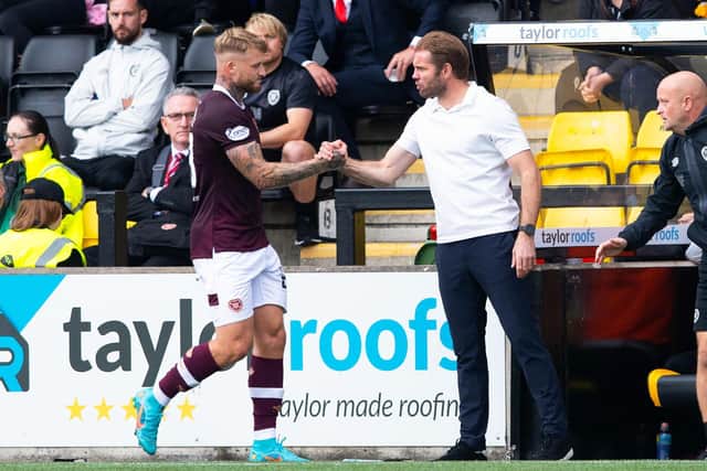 Robbie Neilson handed a debut to recent signing Steven Humphrys.  (Photo by Paul Devlin / SNS Group)