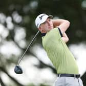 Martin Laird hits his shot from the 14th tee during the completion of the weather-delayed final round of The Cognizant Classic in The Palm Beaches at PGA National Resort in Palm Beach Gardens, Florida. Picture: Brennan Asplen/Getty Images.