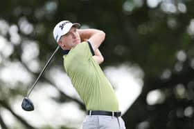 Martin Laird hits his shot from the 14th tee during the completion of the weather-delayed final round of The Cognizant Classic in The Palm Beaches at PGA National Resort in Palm Beach Gardens, Florida. Picture: Brennan Asplen/Getty Images.