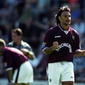 Stefano Salvatori celebrates a goal for Hearts in 1997.