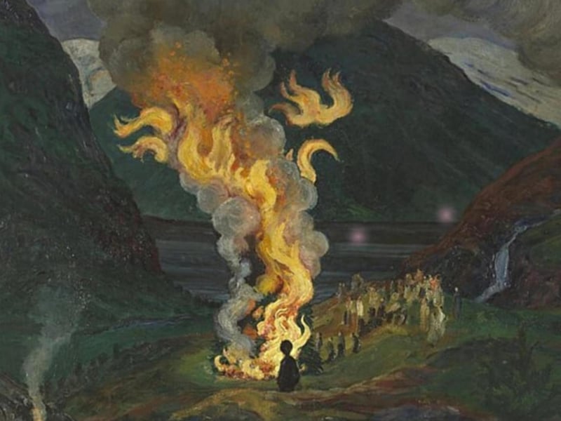 In the lead up to winter, children gathered up tar barrels and ferns and other items for bonfire. These would be piled up in a good prominent spot close to the family home and set fire in the evening of November 1. The fires were called Samhnagan. "There was one for each house, and it was an object of ambition who should have the biggest. Whole districts were brilliant with bonfires, and their glare across a Highland loch, and from many eminences, formed and exceedingly picturesque scene." Gregorson described the fire lighting as a "natural and defiant" welcome to the season that demanded warmth the most.