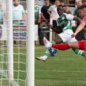The Gambian went close to scoring against Bonnyrigg. (Photo by Mark Scates / SNS Group)