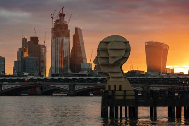 The Head Above Water sculpture transformed London's skyline (Picture: Daniel Shearing )