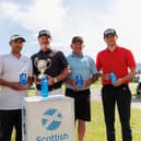 Australian Wayne Perske, centre, flanked  by the other category winners in the inaugural Scottish Open for Golfers at Cardrona Cardrona Golf Hotel and Spa. Picture: Scottish Golf
