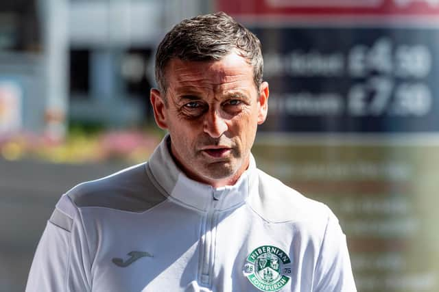 Hibs head coach Jack Ross is looking to strengthen his squad after defeat to Rijeka in the Europa Conference League. (Photo by Mark Scates / SNS Group)