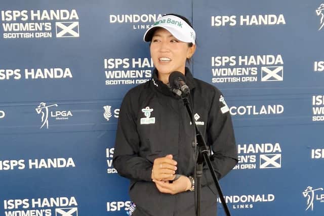 New Olympic champion Lydia Ko speaks to the media ahead of her apperance in this week's ISPS Hand Women's Scottish Open at Dundonald Links. Picture: National World