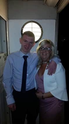 Caroline Kelly with her son, Cameron, who died in a car crash in September 2018.