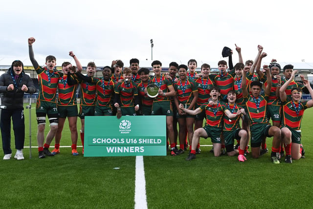 Queen Victoria celebrate their under-16s Shield success