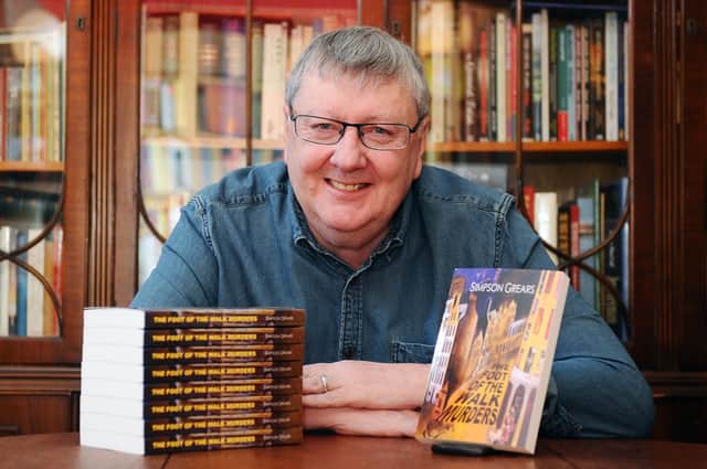 Simpson Grears and his latest book, The Foot of the Walk Murders