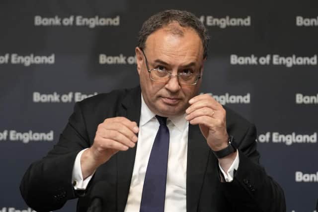 Andrew Bailey, governor of the Bank of England, said he recognised the "hardship" facing many people. Picture: Frank Augstein/WPA Pool/Getty