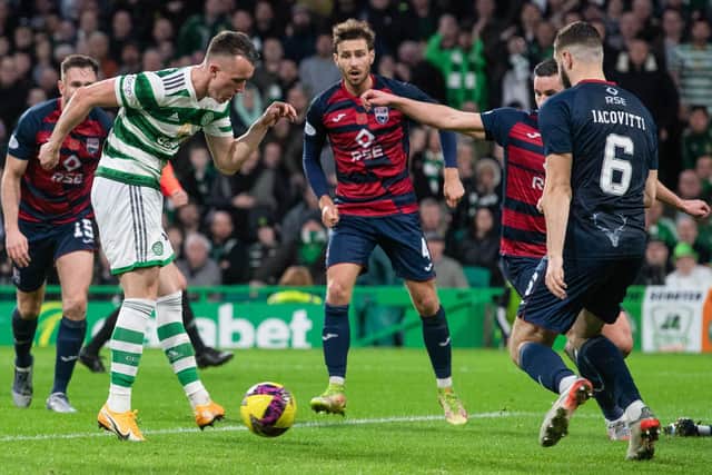 David Turnbull skilfully slots home to make it 1-1 against Ross County in Celtic's eventual 2-1 victory. "Now we have to kick on," he later warned. (Photo by Craig Foy / SNS Group)(Photo by Craig Foy / SNS Group)